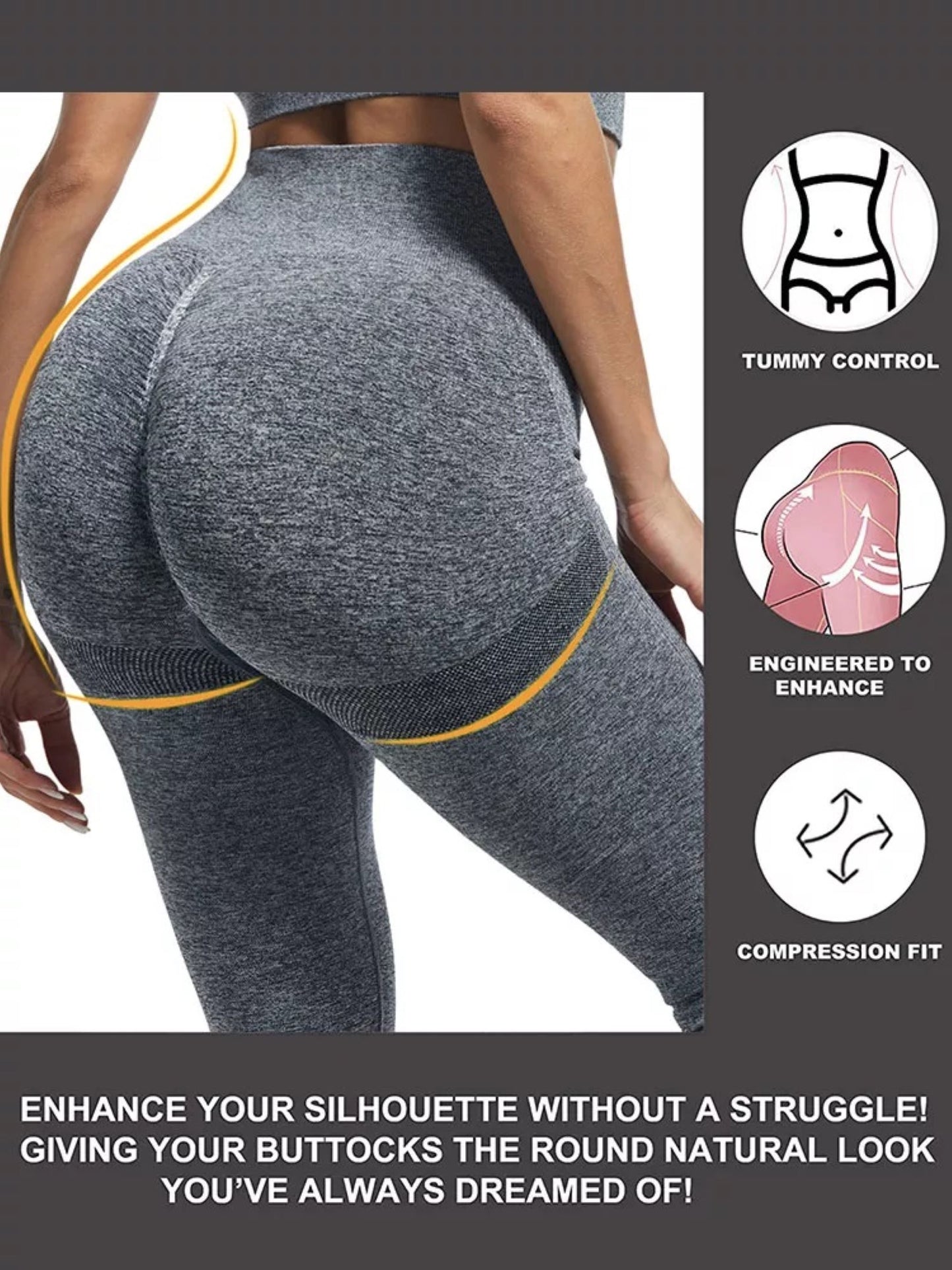 Legging sport pantalon yoga gris clair