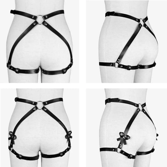 Lingerie Sexy ceinture BDSM porte-jarretelles en cuir