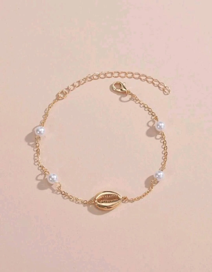 Chaîne de cheville xoquillage et perles - Bracelet de cheville - Chaîne de cheville coquillage - Bijoux été - Bijoux fantaisie femme plage - Shinyboheme