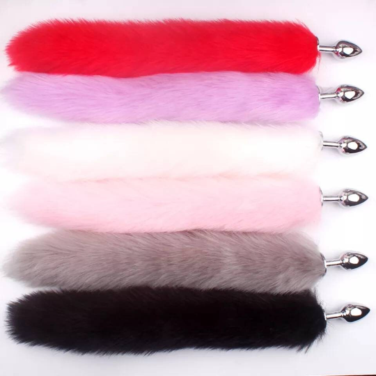 Shinyboheme - Sextoy plug anal queue de renard - Pet play plug anal renard - Sextoy hentai - Queue de renard plug anal rose blanc, noir, beige, violet
