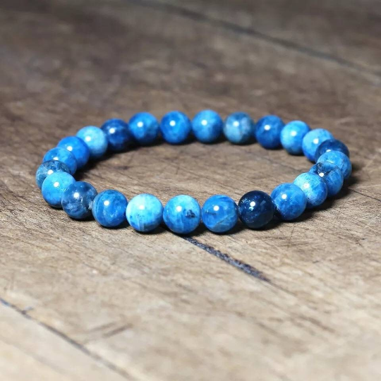 Bracelet de perle en pierre naturelle d apatite 8mm