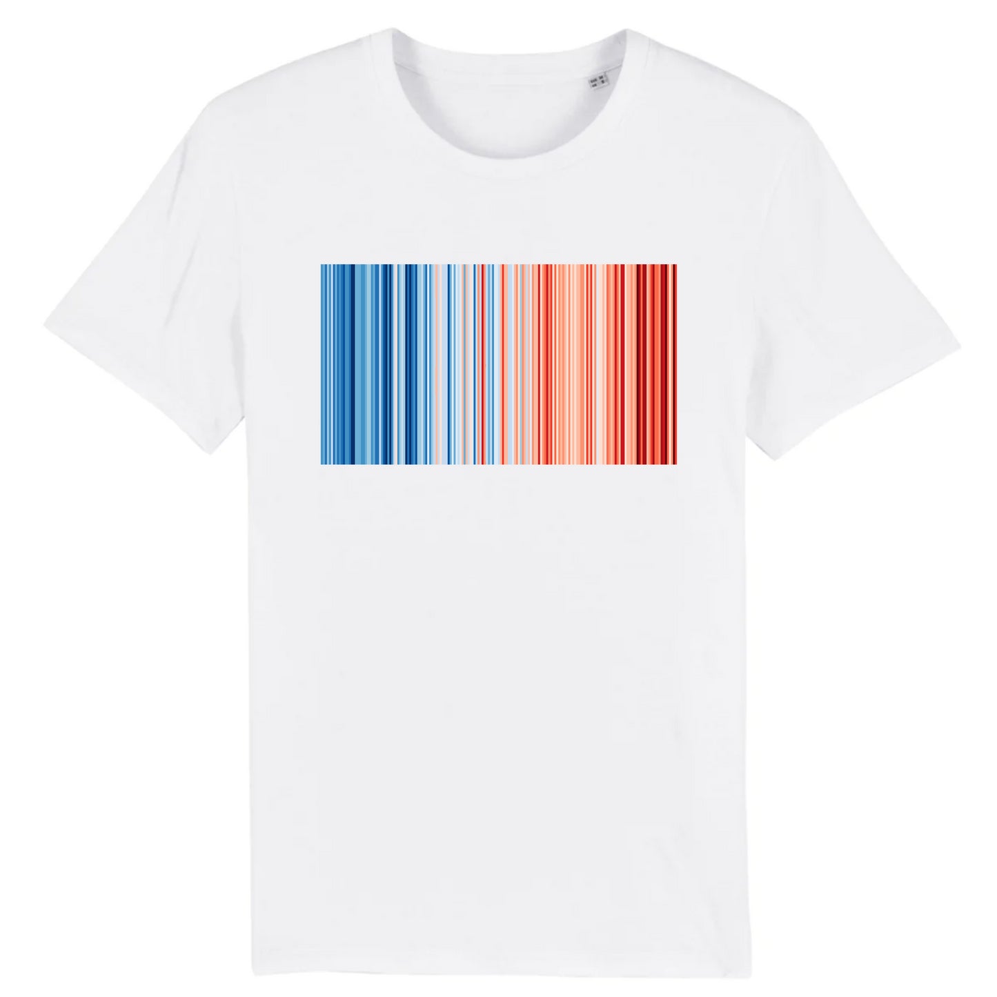 T-shirt blanc warming stripes - bandes de réchauffement climatiques - T-shirt écologie - T-shirt warming stripes homme - T-shirt warming stripes femme - Shinyboheme