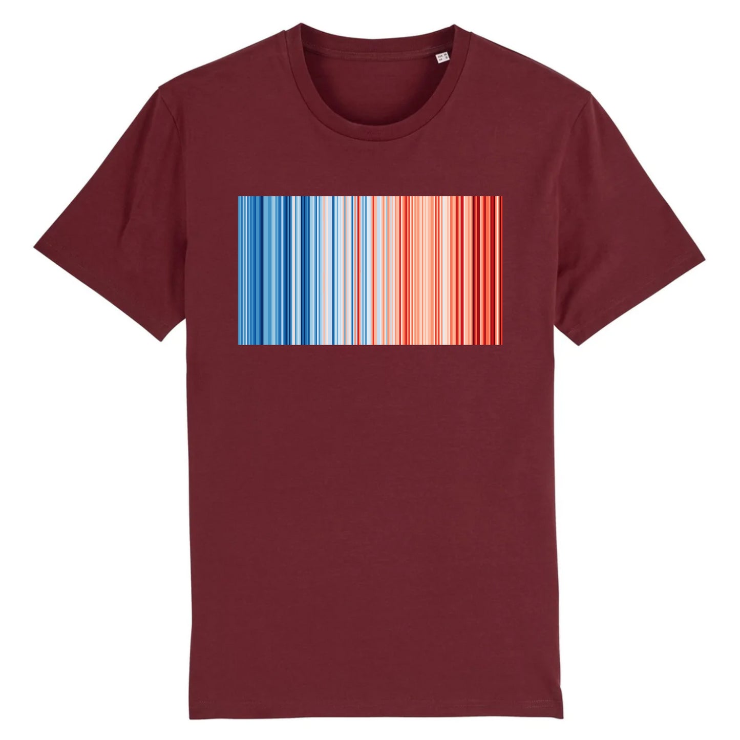 T-shirt bordeaux warming stripes - bandes de réchauffement climatiques - T-shirt écologie - T-shirt warming stripes homme - T-shirt warming stripes femme - Shinyboheme