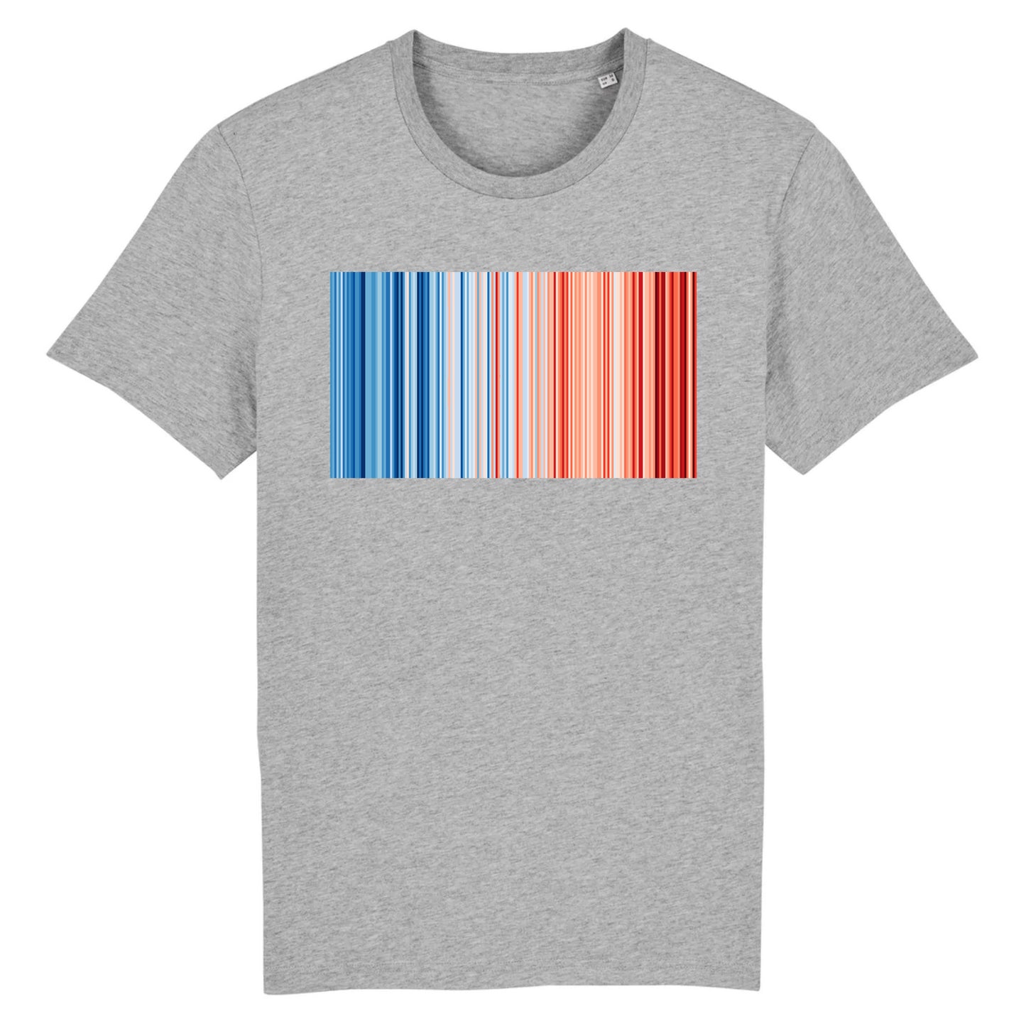 T-shirt gris warming stripes - bandes de réchauffement climatiques - T-shirt écologie - T-shirt warming stripes homme - T-shirt warming stripes femme - Shinyboheme
