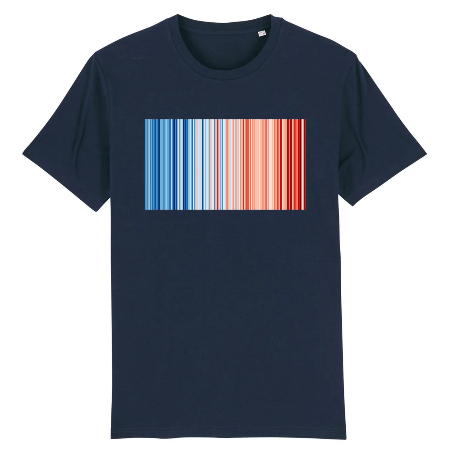 T-shirt bleu marine warming stripes - bandes de réchauffement climatiques - T-shirt écologie - T-shirt warming stripes homme - T-shirt warming stripes femme - Shinyboheme