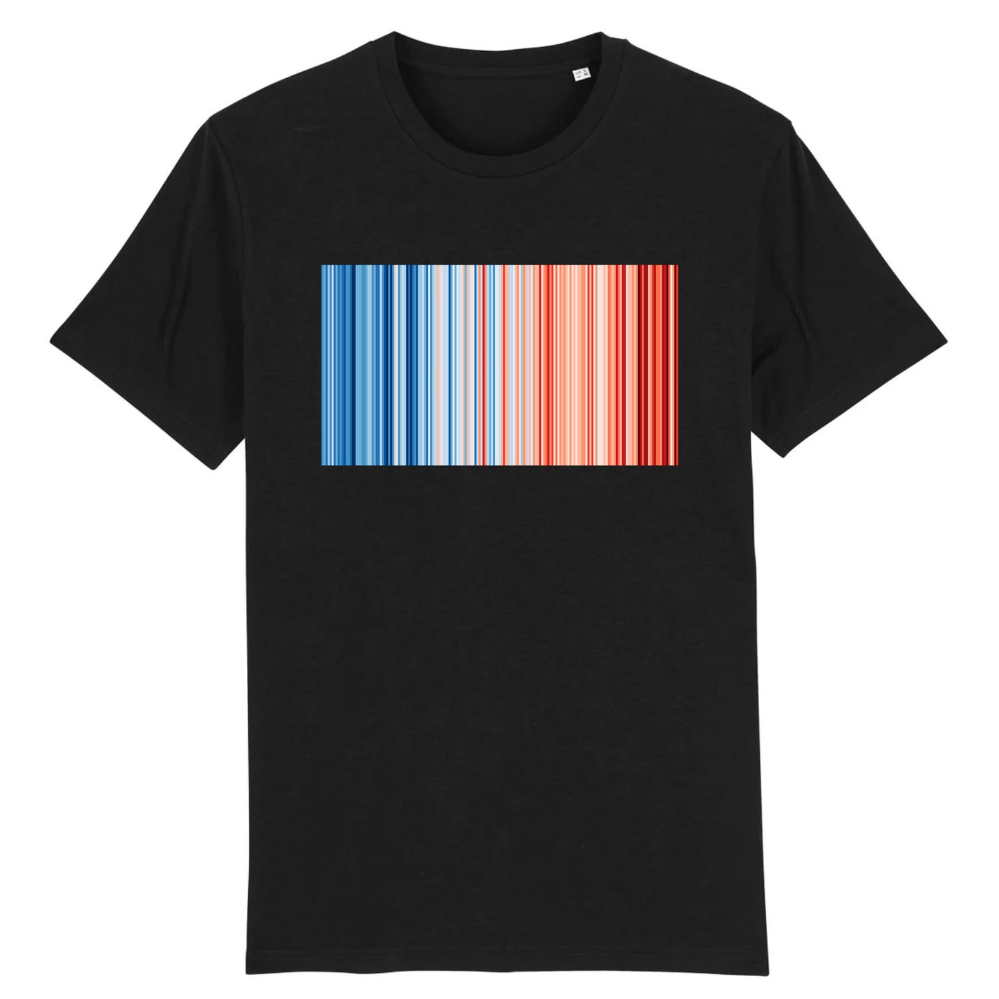 T-shirt noir warming stripes - bandes de réchauffement climatiques - T-shirt écologie - T-shirt warming stripes homme - T-shirt warming stripes femme - Shinyboheme