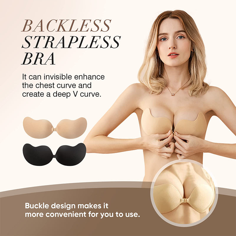 Shinyboheme - Soutien-gorge push-up invisble - Push-up femme élégant noir ou beige - Soutien-gorge sans bretelle invisible adhésif - Push-up galbant poitrine