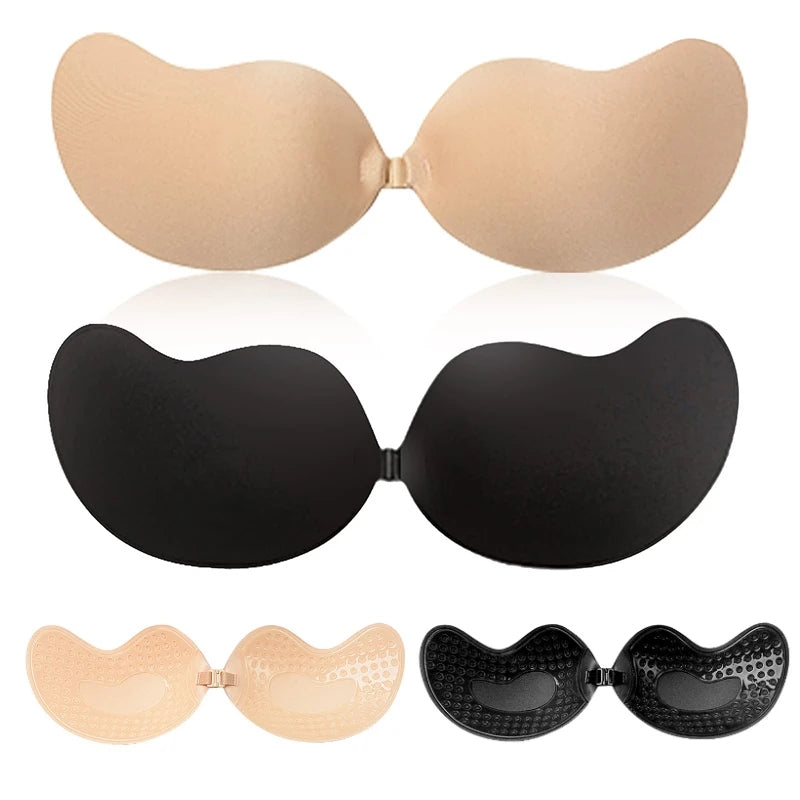 Shinyboheme - Soutien-gorge push-up invisble - Push-up femme élégant noir ou beige - Soutien-gorge sans bretelle invisible adhésif - Push-up galbant poitrine