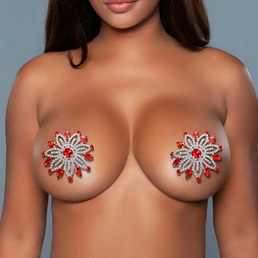 Lot de 2 cache mamelons fleurs Bijoux de corps bijou de sein poitrine cache mamelon sexy adhésif réutilisable en strass bijou de mamelon bijoux de téton sans piercing