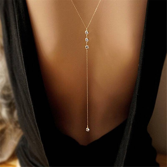 Bijoux de corps - Chaîne de dos - Shinyboheme - Bijoux pour dos nu - Bijoux de robe de mariée - Dos nu robe de mariée - Bijoux pour dos nu - Collier dos nu - Collier de dos - Accessoire robe de mariée - Accesoire bijoux de mariée - Bijoux sexy - Shiny Bohème