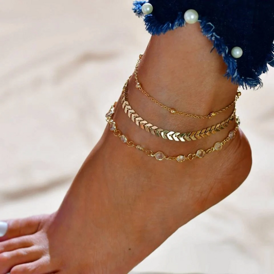 Chaîne de cheville bohème - Shinyboheme - Bracelet de cheville hippie chic - mode hippie chic - Bijoux boho chic - Bijoux plage bohème - Bijoux été bohème