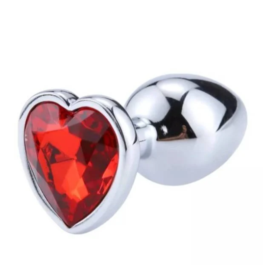 Plug anal avec cœur en strass - Shinyboheme - Plug anal petite taille avec bijou en strass - Petit plug anal cœur rouge