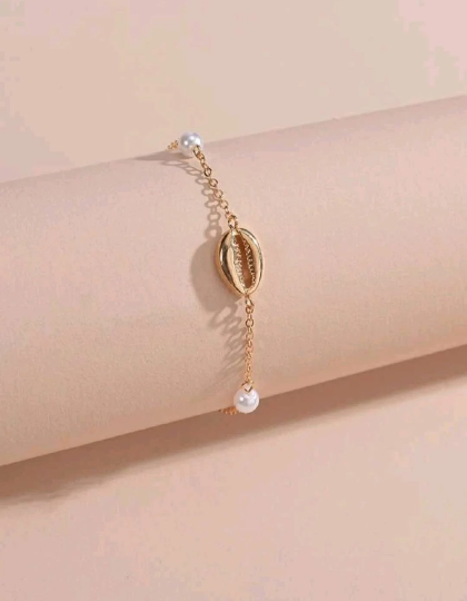 Chaîne de cheville xoquillage et perles - Bracelet de cheville - Chaîne de cheville coquillage - Bijoux été - Bijoux fantaisie femme plage - Shinyboheme