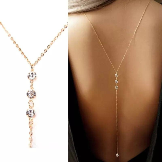 Bijoux de corps - Chaîne de dos - Shinyboheme - Bijoux pour dos nu - Bijoux de robe de mariée - Dos nu robe de mariée - Bijoux pour dos nu - Collier dos nu - Collier de dos - Accessoire robe de mariée - Accesoire bijoux de mariée - Bijoux sexy - Shiny Bohème