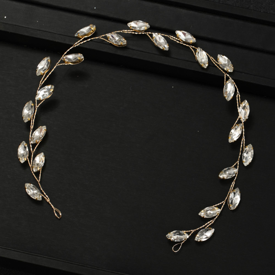 Diadème feuilles d'or - Shinyboheme - Bijoux pour coiffure - Accessoire coiffure de mariée - Coiffure de mariage - Diadème pour mariée et demoiselles d'honneur - Bijoux de cheveux femme - Accessoire pour mariée bohème - Bijoux bohème chic pour mariée - Shiny Bohème