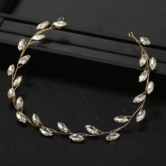 Diadème feuilles d'or - Shinyboheme - Bijoux pour coiffure - Accessoire coiffure de mariée - Coiffure de mariage - Diadème pour mariée et demoiselles d'honneur - Bijoux de cheveux femme - Accessoire pour mariée bohème - Bijoux bohème chic pour mariée - Shiny Bohème