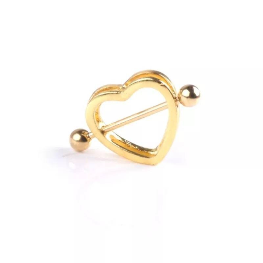 Piercing de téton en forme de coeur acier chirurgical et strass - Bijoux de sein femme - Shinyboheme - Bijoux de téton en forme de coeur - Piercing coeur - Shiny Bohème