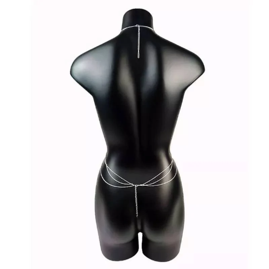 Shinybohème - Shinyboheme -Bijoux de corps sexy femme - Chaîne de coprs poitrine sexy - Chaîne sexy femme - Bijoux sexy de corps seins femme avec perles de culture