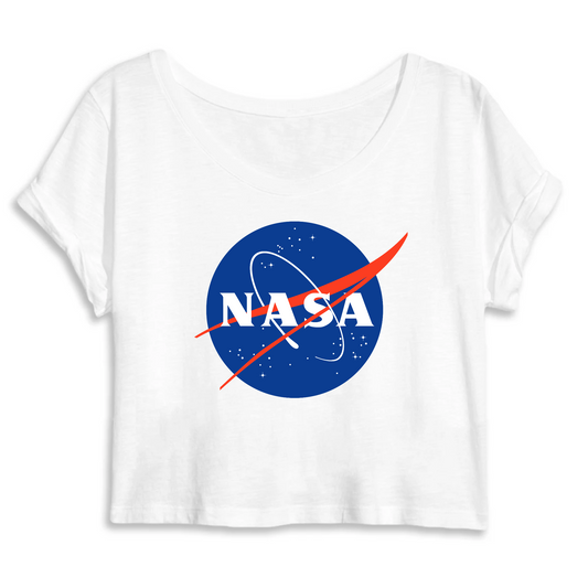 Crop-top nasa blanc - T-shirt femme crop top Nasa en coton bio - Shinyboheme