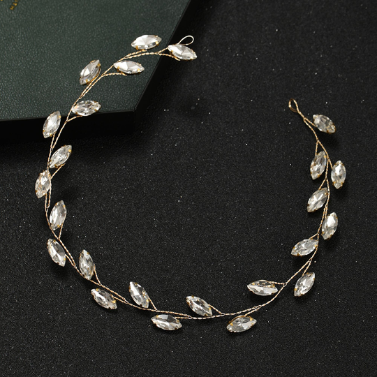 Diadème feuilles d'or - Shinyboheme - Bijoux pour coiffure - Accessoire coiffure de mariée - Coiffure de mariage - Diadème pour mariée et demoiselles d'honneur - Bijoux de cheveux femme - Accessoire pour mariée bohème - Bijoux bohème chic pour mariée - Shiny Bohème