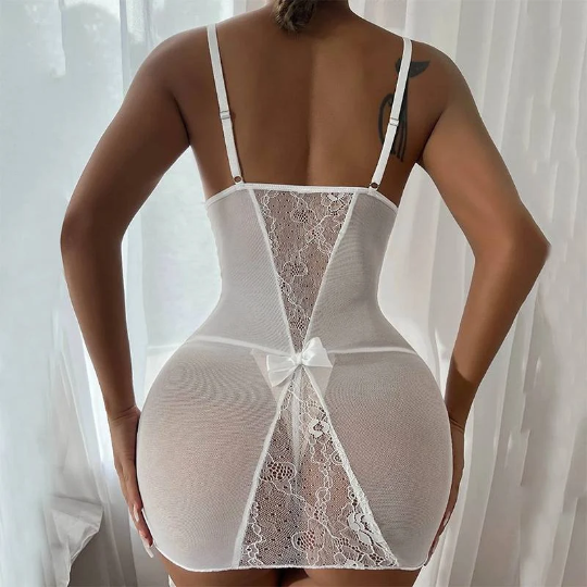 body sexy pour femme blanc en dentelle