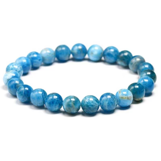 Bracelet de lithothérapie en pierre ntaurelle d'apatite 8 mm